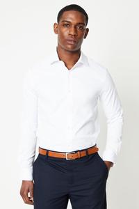 Белая рубашка скинни с длинными рукавами, которую легко гладить Burton, белый