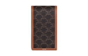 CELINE Кожаный визитник мужской рыжий