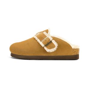 UBZ Закрытые тапочки для пары унисекс каштан на платформе с флисовой подкладкой, цвет Chestnut - Fleece-lined - Platform
