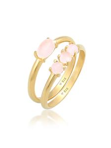 Elli Кольцо из серебра 925 пробы в золотой оправе