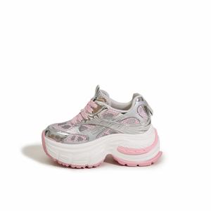 Низкие массивные кроссовки с амортизаторами, противоскользящими и износостойкими свойствами для женщин Milan love song, Pink