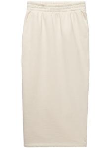Prada юбка миди из джерси с логотипом, нейтральный цвет