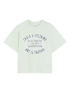 Футболка с принтом Zadig & Voltaire Kids, зеленый
