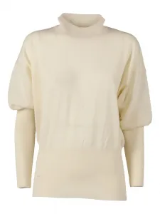 Свитер с воротником-гольф и рукавами фонариками Filippo De Laurentiis, белый