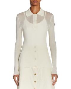 Полупрозрачная поло-блузка Moncler, белый