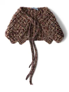 Вязаный воротник из меланжевой шерсти Prada, коричневый