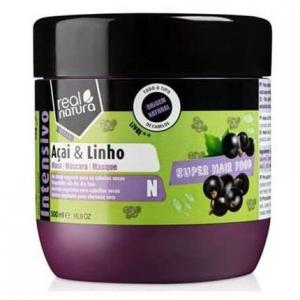 Stapelmaske Super Hair Food Acai and Linen 500 мл Real Natura