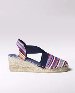 Женские эспадрильи на клиновидной подошве из полосатой ткани с резинками Toni Pons, многоцветный