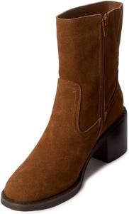 Женские ботильоны Maiyang с закрытым круглым носком, на щиколотку, с боковой молнией, массивным низким каблуком, модные и удобные, для свиданий, размеры 4-16 США, Brown