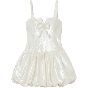 Слиповое платье Self-portrait цвета слоновой кости