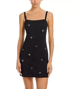 Мини-Платье с сердечками от Collette Milly, черный
