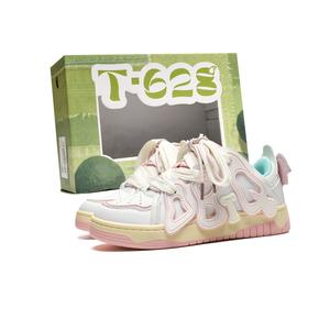 Кроссовки для скейтбординга унисекс низкие белые красно-розовые фиолетово-голубые разноцветные красно-синие T628 бело-розово-желтые