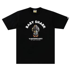 Футболка BAPE Baby Milo Shark College, цвет Черный/Серый
