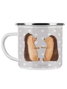 Эмалированная кружка ежик Любовь без слов в пастельно-серых тонах Mr. & Mrs. Panda