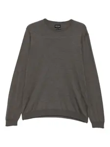 Свитер с круглым вырезом Giorgio Armani, серый