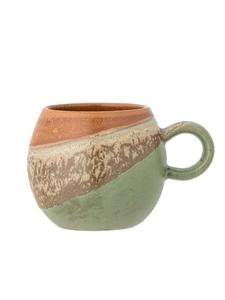 Зелено-коричневая кружка PAULA с ручкой Bloomingville
