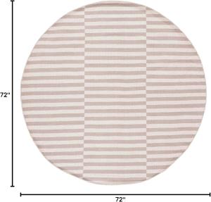 SAFAVIEH, 183 x 183 см, Круглый ковер ручной работы Montauk Collection Ivory/Light Grey MTK715E в полоску из хлопка