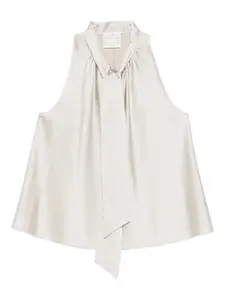 Атласный топ с бантом Forte Forte, нейтральный