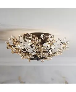 Винтажный потолочный светильник Blooms, полувстраиваемый, шириной 21 дюйм, коричневого цвета, 5 ламп, для спальни, кухни, гостиной, прихожей Vienna Full Spectrum, brown