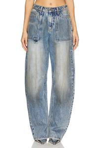 Rhett рабочие брюки бочонок Afrm, dusty tint wash