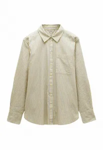 Блузка-Оксфорд в стиле бойфренд с пуговицами Joules, Yellow Stripe