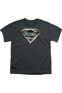 Футболка с коротким рукавом для детей с логотипом Superman Circuitry Gildan, Charcoal