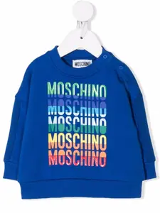 Топ с длинными рукавами и логотипом Moschino Kids, синий