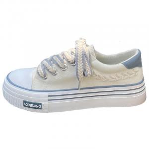 Alxnan Женские низкие кеды из канвы экрю, цвет Ecru