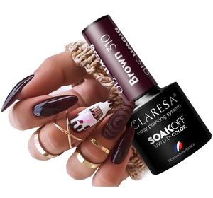 Claresa Brown 310 Hybrid Nail Polish Hybrid Dark Burgundy 5 мл Puderek