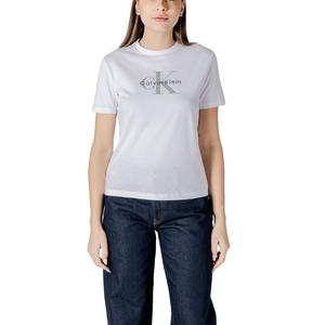 Белая хлопковая футболка Calvin Klein Jeans, белый