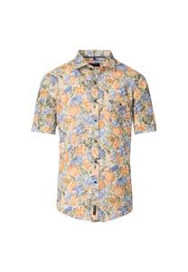 Повседневная рубашка с коротким рукавом и принтом повседневный крой Casamoda, оранжевый