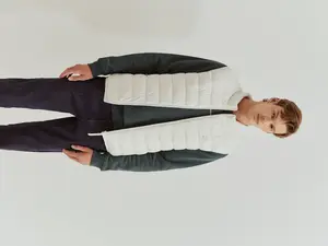 Мужской стеганый жилет с высоким воротником Lion of Porches, светло-бежевый