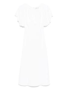 Креповое платье миди Elisabetta Franchi, белый