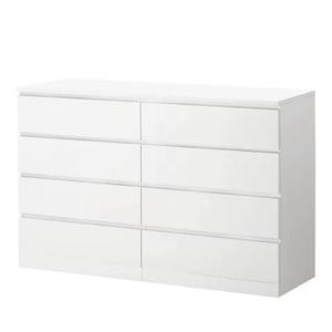 Yu Senyi Комод 120х55х100 см из массива дерева для спальни, белый, с толстой столешницей 18 мм, установка двери