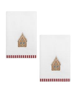 Набор из двух хлопковых полотенец для рук в виде пряничного человечка, 45 см x 28 см Avanti, белый