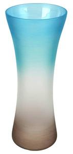 Стеклянная ваза с ручной росписью 7ART, 15x15x15 см, синий