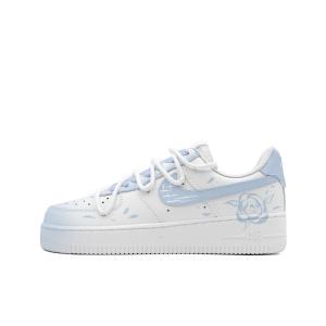 Nike Air Force 1 Ice City Rose Антискользящие Износостойкие Низкие Кроссовки для Скейтбординга Женские Синий Белый