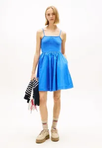 Платье-Мини на тонких бретелях, очень узкое, для повседневной носки. Tommy Jeans, Empire Blue