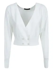 Двубортный топ на запах Fabiana Filippi, белый