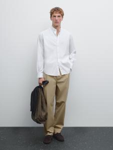 Рубашка Оксфорд классического кроя Massimo Dutti, белый