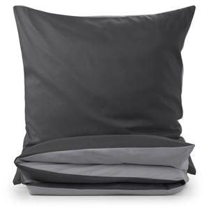 Двустороннее постельное белье Blumtal, 200x200 см, антрацит/серый