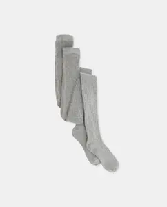 Набор из 2 ребристых детских колготок Cotton Juice, серый