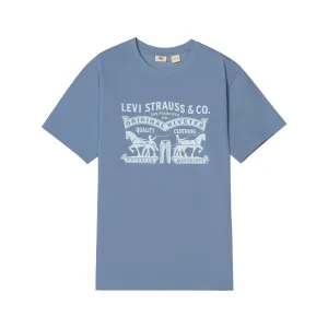 Levis Футболка Unisex Blue Crew Neck тонкая прямая посадка