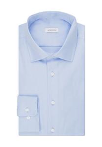 Деловая рубашка фигурного кроя, саржа, Кент, мужская seidensticker, синий
