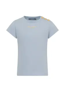 Футболка на пуговицах Balmain Kids, синий