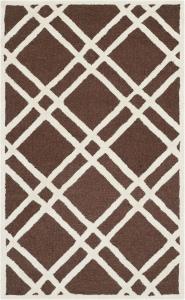 Ковер SAFAVIEH, 77 x 122 см, Cambridge Collection, Dark Brown & Ivory, ручной работы марокканский узор Trellis из шерсти, идеально для помещений с высокой проходимостью: прихожая, гостиная, спальня (CAM142H)