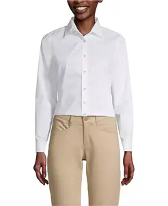 Женская рубашка с длинным рукавом No Gape Stretch Lands' End, белый