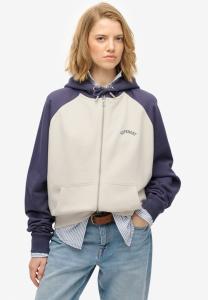 Толстовка Superdry & Co Zip-up sweatshirt, Desert Bone Ow Mariner Navy/Off-White