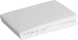 Простыня джерси белая 90х200 25 см хлопок плотностью 125 г/м²