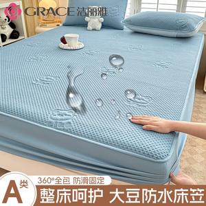 Jie Liya Простыня на резинке 200х220 см, водонепроницаемая, Aido Bear - Misty Blue